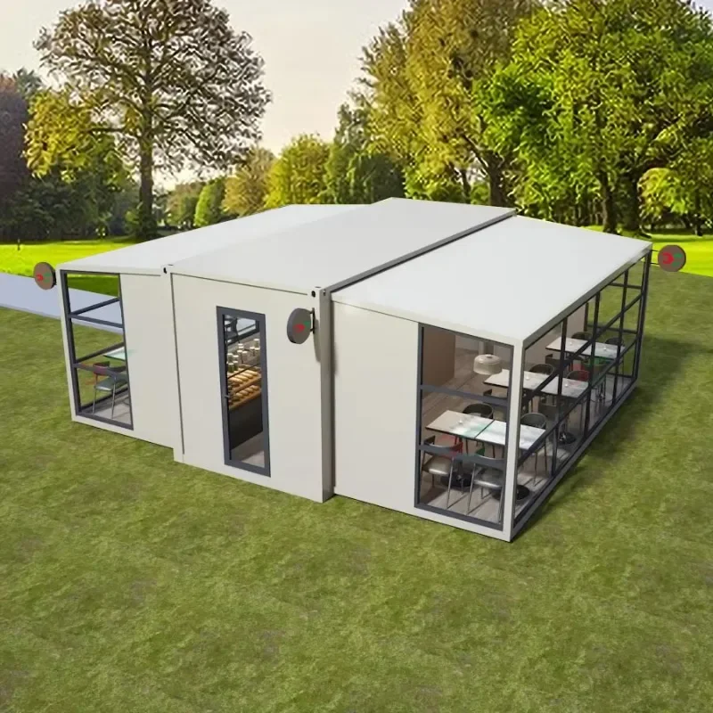 20 stôp 40 stôp prefabrikovaný rozbaliteľný kontajnerový dom mobilná reštaurácia Prenosná kaviareň Rozbaliteľná kontajnerový dom 2 spálne