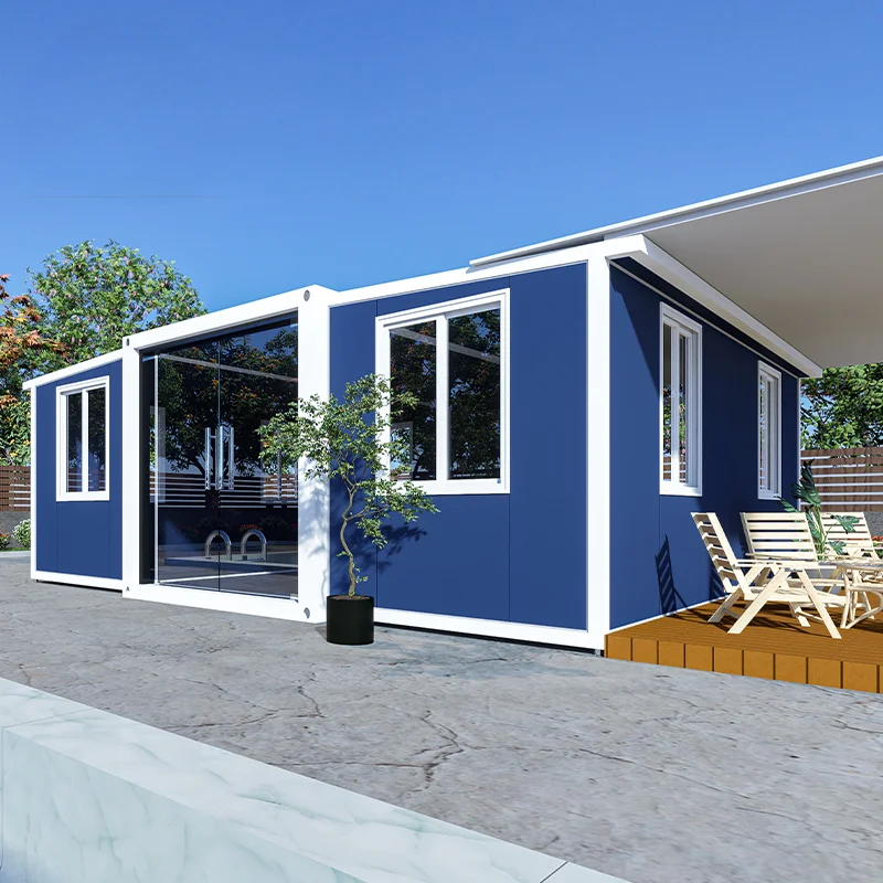 20 stôp 40 stôp rozšíriteľného domu Vlastné rozšíriteľné prefabrikované domy prefabrikované kontajnerové kontajnery s toaletou