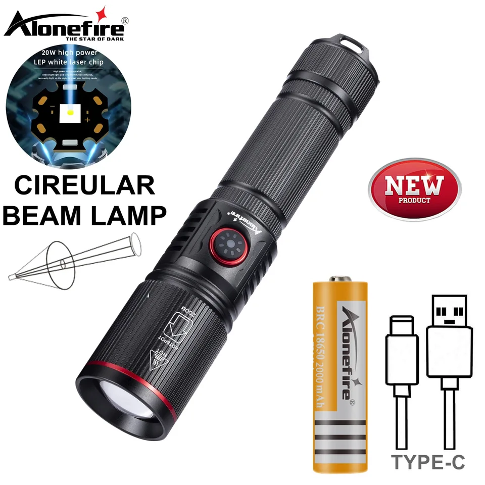 20 W priblíženie okrúhle svetlo LED LED Výkonná baterka USB nabíjateľné kempingové kempingy vonkajšie lovecké rybárske rybárske turistické osvetlenie lampy