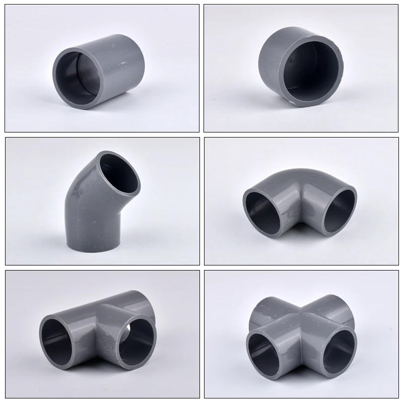 20 ~ 63 mm PVC Rovné potrubie Akvárium Tank Tee Kĺb poľnohospodárske zavlažovacie zavlažovacie lakť