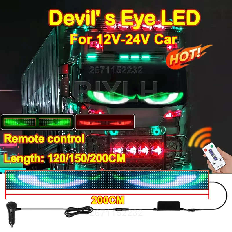 200 cm Veľký diabolský diaľkový ovládací kamión čelné sklo Animácia Animácia Soft obrazovky LED panela LED panela Skladacie osvetlenie pre auto pre auto