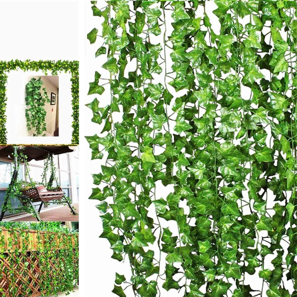 200 cm Zelený vinič hodváb umelý brečtan závesný list Girland Plant Creeper Leaf Garden Domáca kúpeľňa Svadobná dekorácia 6ks/12ks