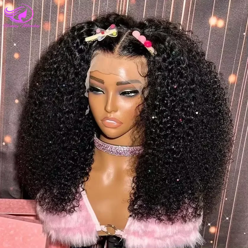 200% hustota HD 13x4 čipka Jerry Curly Bob Wig 4x4 Lace Uzavretie Lace Lase Lace Lace Lace Front Human Vlasy 100% remy ľudské vlasy