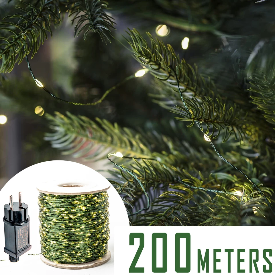 200 metrov 2000. Zelený drôt USB zástrčka v rozprávkovej šnúrke Light Girland s nepremokavým na vianočné vonkajšie svadobné záhradné terasy dekorácie