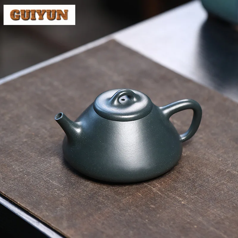 200 ml autentické Yixing Purple Clay Tikopots Ručne vyrábané kamenné kopčeka Raw Ore tmavo zelené bahno kanvica s infuserom zisha teaset darček