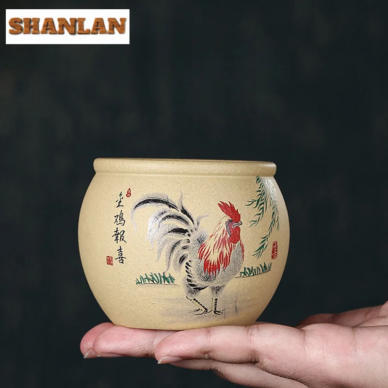 200 ml Chinses Yixing Purple Clay Tea Cup Ručne vyrobený kuracie rebrá šálka zisha čajové príslušenstvo Čajové doplnky Chazhan Master Cup Gift