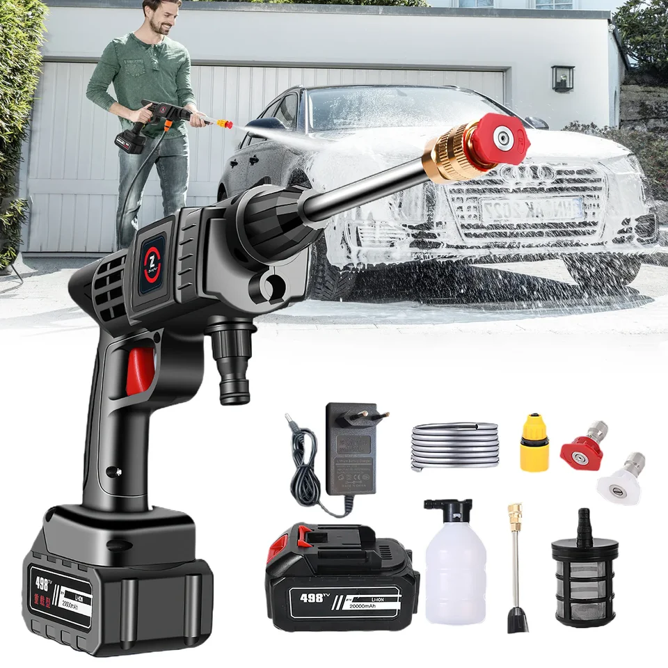 200 W 50bar bezdrôtový vysokotlakový automobilový podložka Spray Vodná pištoľ 10000 mAh Penná výroba automobilovej práčky pre domácnosť