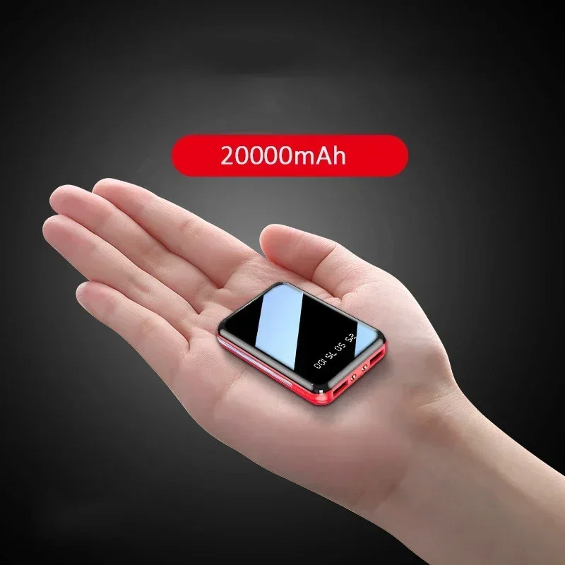 20000 mAh mini Power Bank Screen Screen LED digitálny displej Externá batéria Camping Camping Prenosná Powerbank Doprava zdarma