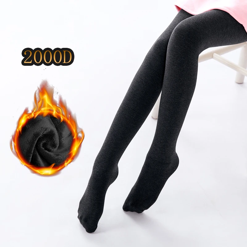 2000d Zimné dievčatá legíny pre deti nohavičky Čierne baletné pančuchá