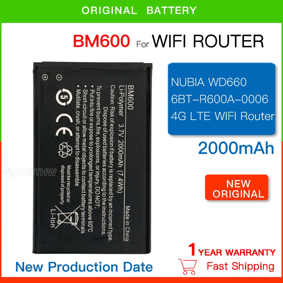 2000MAH 7.4WH DWRR600B Výmena batérie BM600 pre DWRR600B BM600 Bezdrôtové batériové batérie