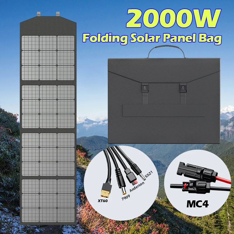 2000W/1500W/1000W/500W Fotografový solárny panel Prenosná solárna nabíjačka