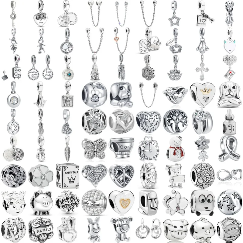 20024 Nová biela séria krížových ďatelkov Dragonfly Spring Pendant DIY korálky Fit European 925 Sterling Strieborný náhrdelník s náramkom