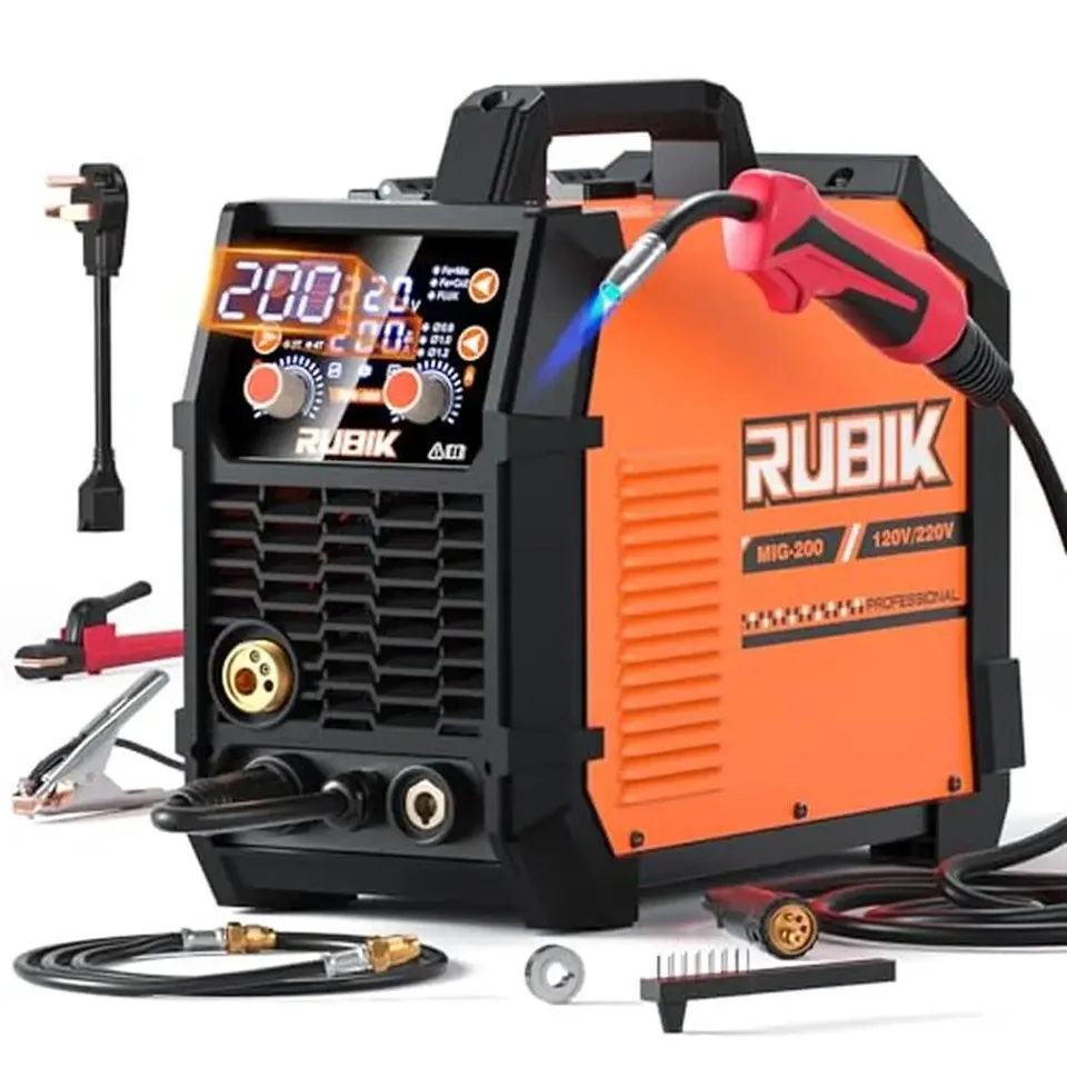 200A Dvojité napätie IGBT Inverter MIG Welder 5-v-1 Tokové jadro Plynový plyn bez plynu MMA Stick TIG SYN LCD prehriatie nadprúdové ochrany
