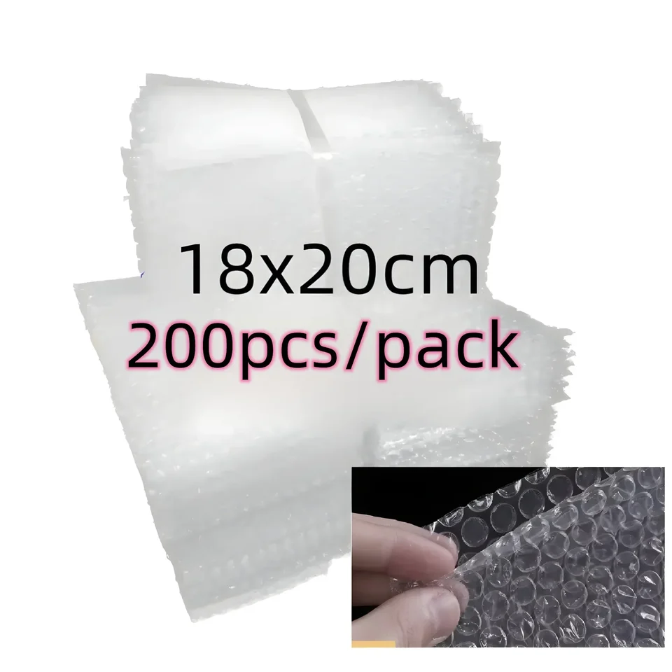 200ks 18x20cm Bubble Mailers Obálka pre balenie biele balenie vrecká Veľkoobchod Clear Shockproof Baleing Mailing Bags