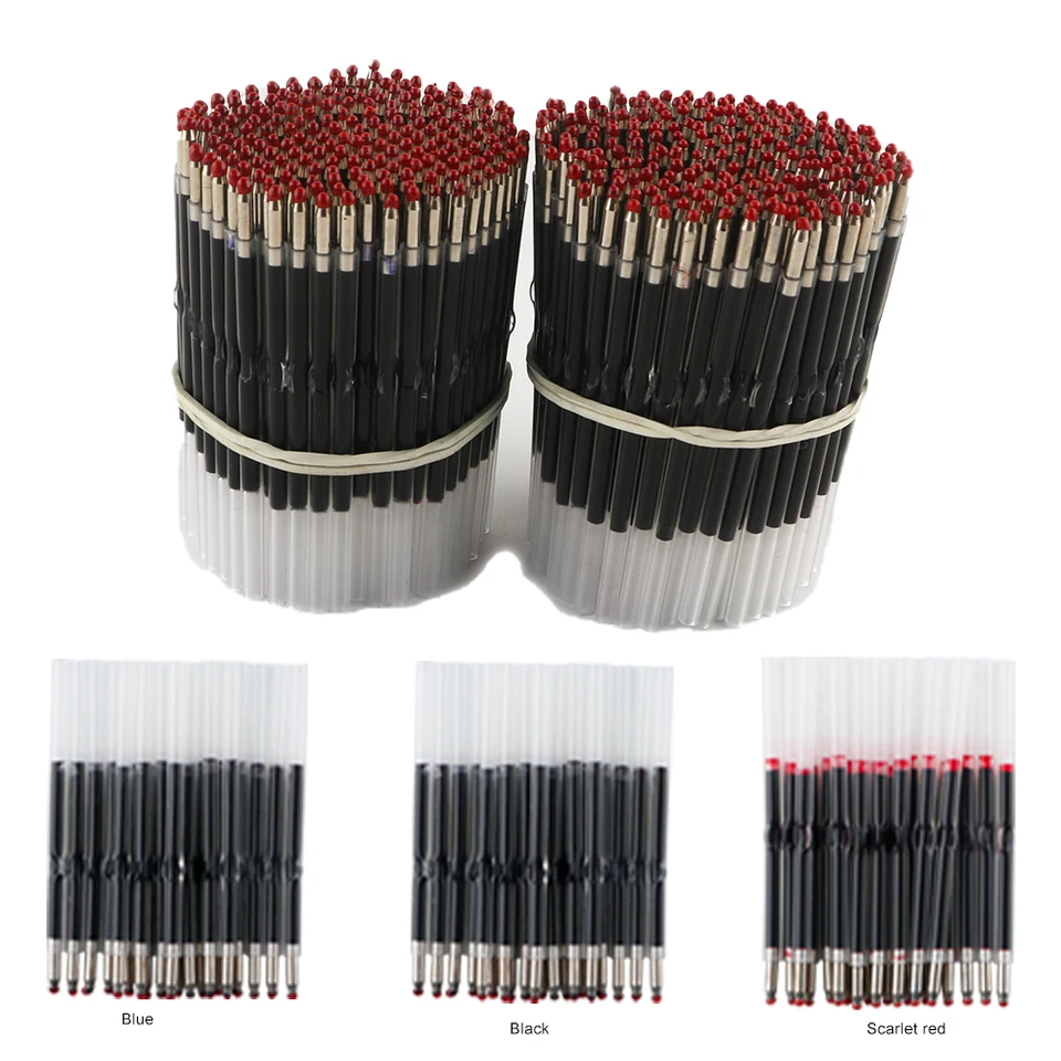 200ks 62 mm dlhé korálkové korálkové doplňovanie guľôčkových doplňovaní korálky Black Blue Red Atrament pre koláčové pero písanie školskej kancelárie Supply Supply