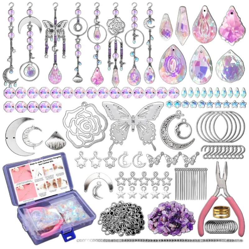 200ks Crystal Suncatchers zavesenie chytačov s príveskom na farebné sklo