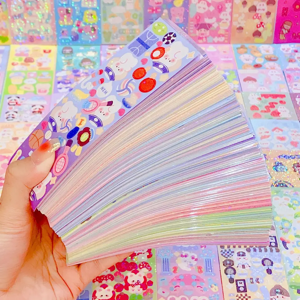 200ks kawaii nálepky laser no opakujúce sa roztomilé materiály pre domácich majstrov Študenti Študenti dekorácie detské školské zásobovanie kancelárskych potrieb