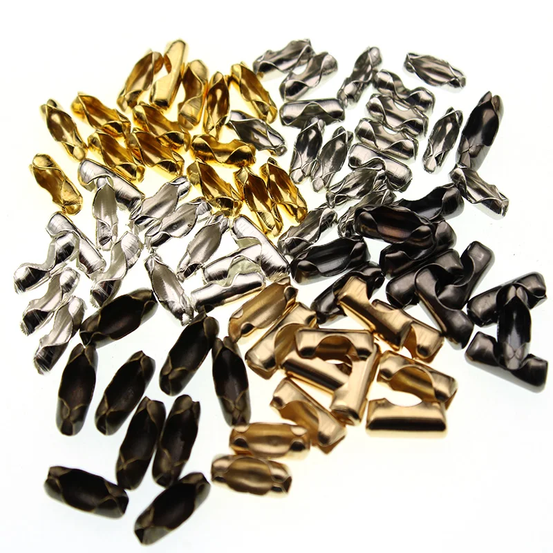 200ks/šarža 1,5 2,4 3,2 mm zlaté strieborné guľôčkové koráliky reťazové konektory pre DIY náramok náhrdelníkových korálikov výroby šperkov
