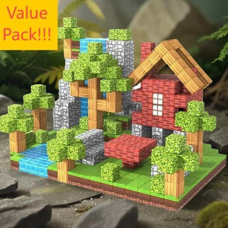 200p vylepšenia Magnetické stavebné bloky World Cube Magnets World Kids 3 + DIY Model Kids Detský suchý