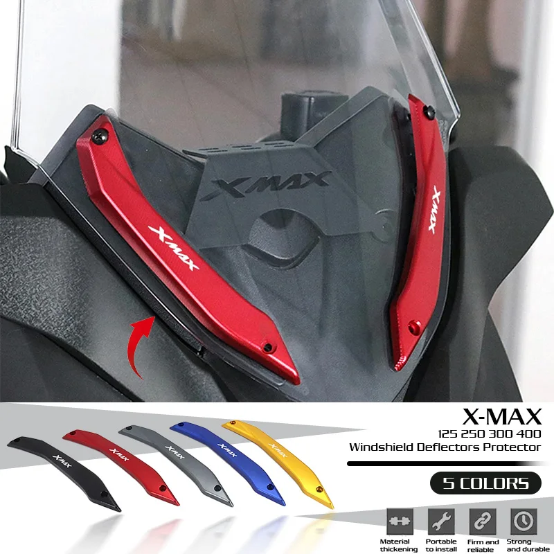 2017 - 2021 Motocykel CNC čelné sklo čelného skla Držiak stent Adapt pre Yamaha Xmax125 XMAX250 XMAX300 XMAX400 X -Max 400
