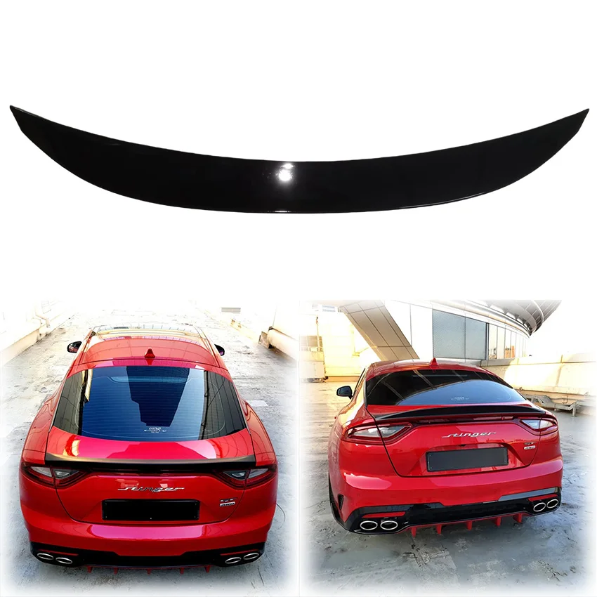 2018 až 2023 pre Kia Stinger GT 4 dvere auta Zadný kufrový kufr stredný spojler pery krídla od ABS Bloss Black Carbon Fiber Look Body Kit
