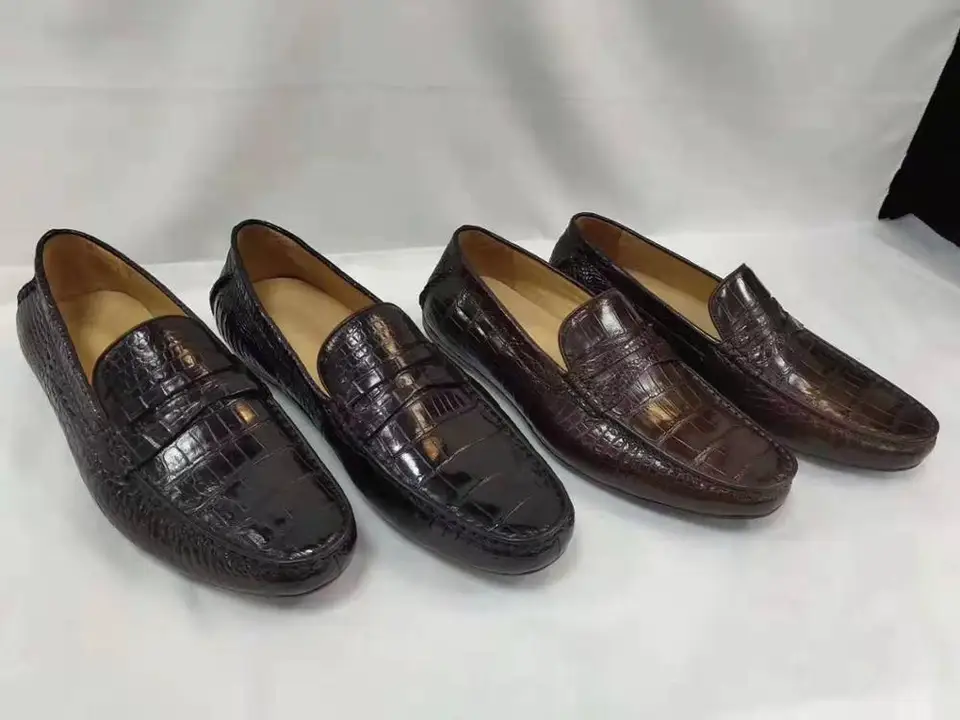2019 Originálne skutočné krokodilové brušné koža Matt Men Sneaker módny voľný čas Denná topánka 100% skutočná krokodílová koža čierna farba