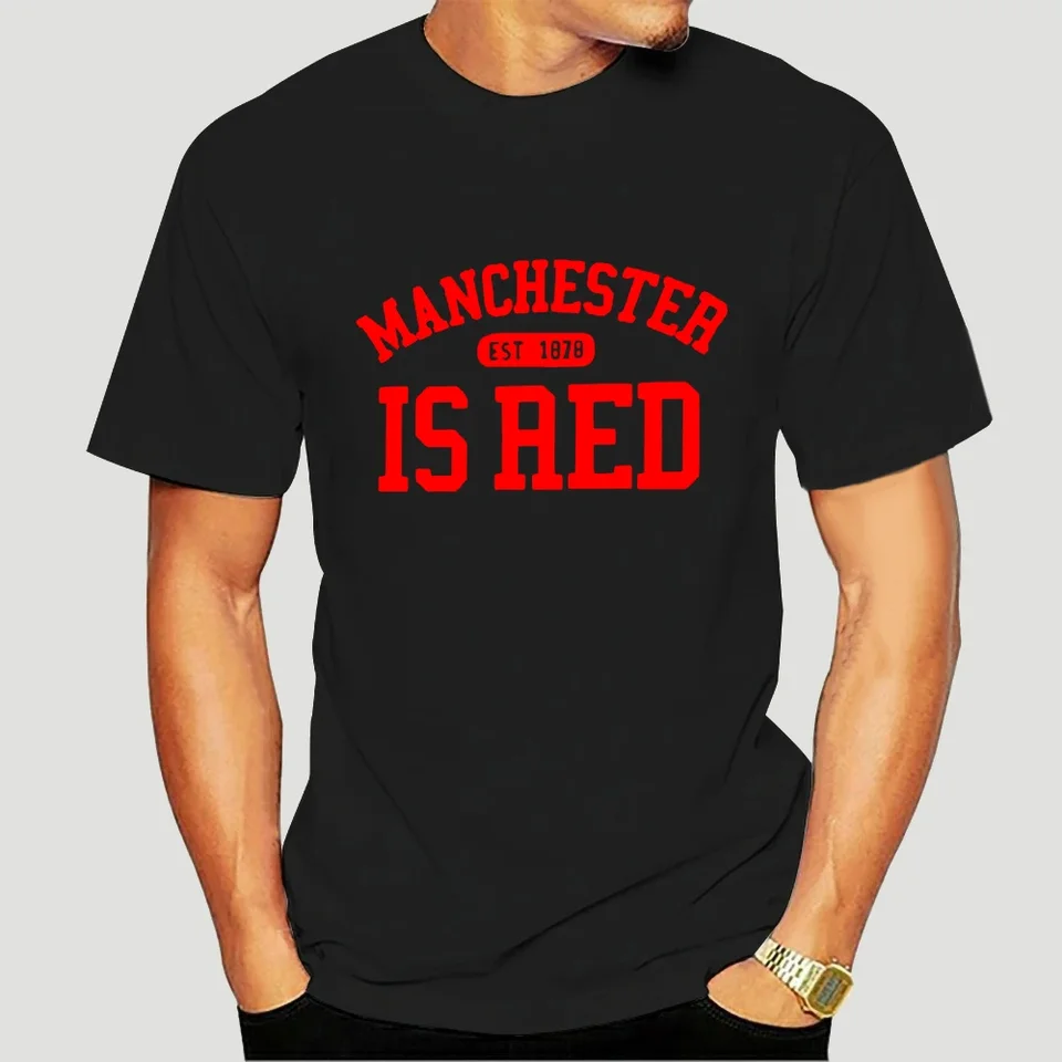 2020 Nové Spojené kráľovstvo červené písmeno Tlač T Tričko Men Cotton O-Neck Manchester Tee tričká Camisa Masculina Tee 3069x