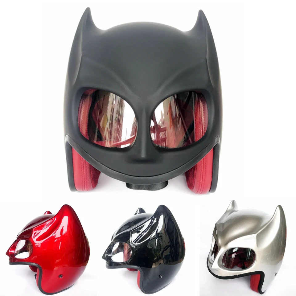 2020 Nový Masei 616 BAT Helma Dark Black Knight Personalizovaná motocyklová prilba polovičná prilba otvorená tvár prilba Motokros 7 Farba