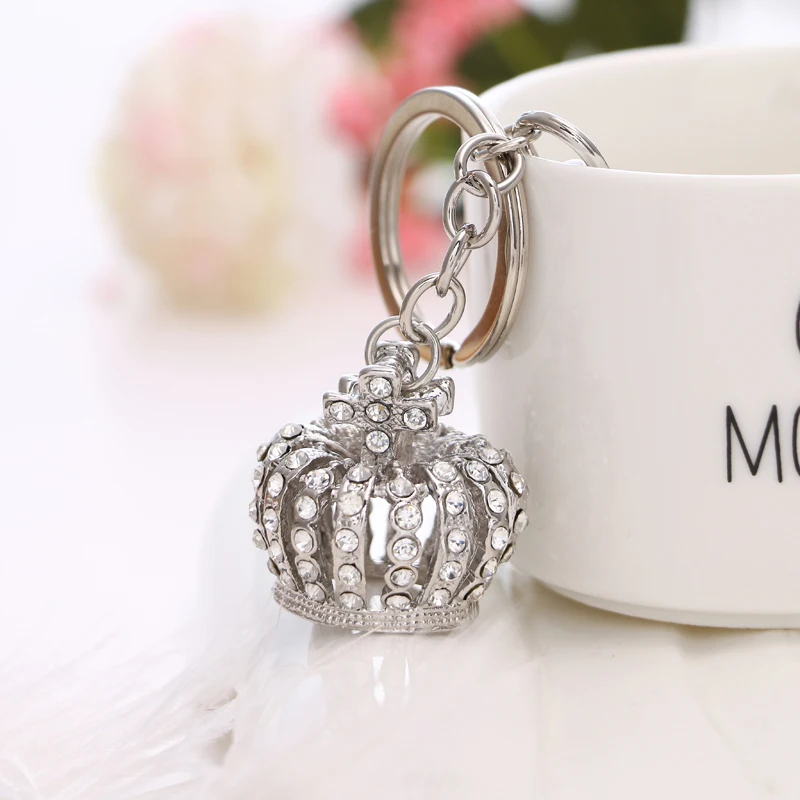 2021 jar Nový módny kamienok roztomilý vznešený dutina Crown Crystal Gemstone Bag Peňaženka Kľúčenka Keychain narodeniny darček