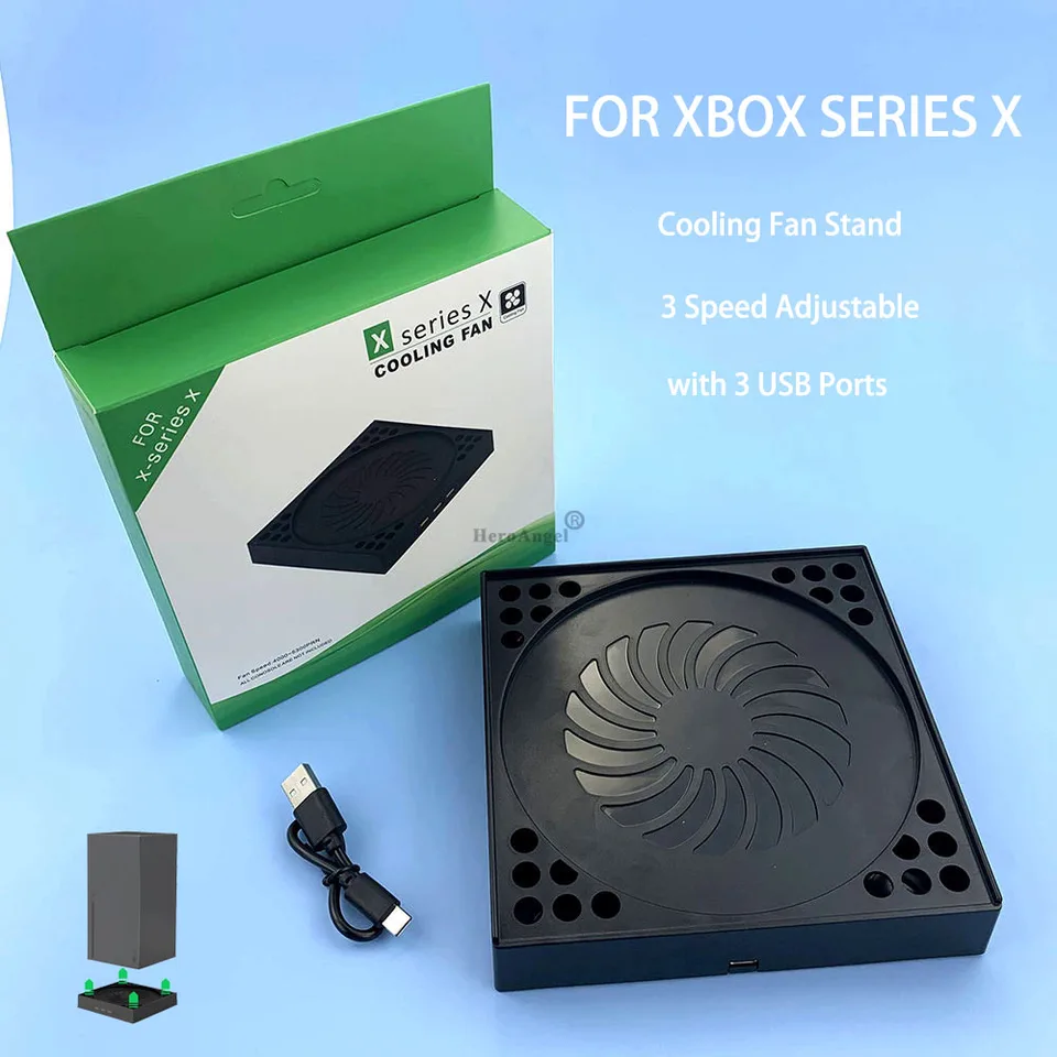 2021 Nová základňa Cooler Charger Stand Base 3-Rýchlostná nastavenie pre Xbox Series X Game Console Cooling Fan Stop