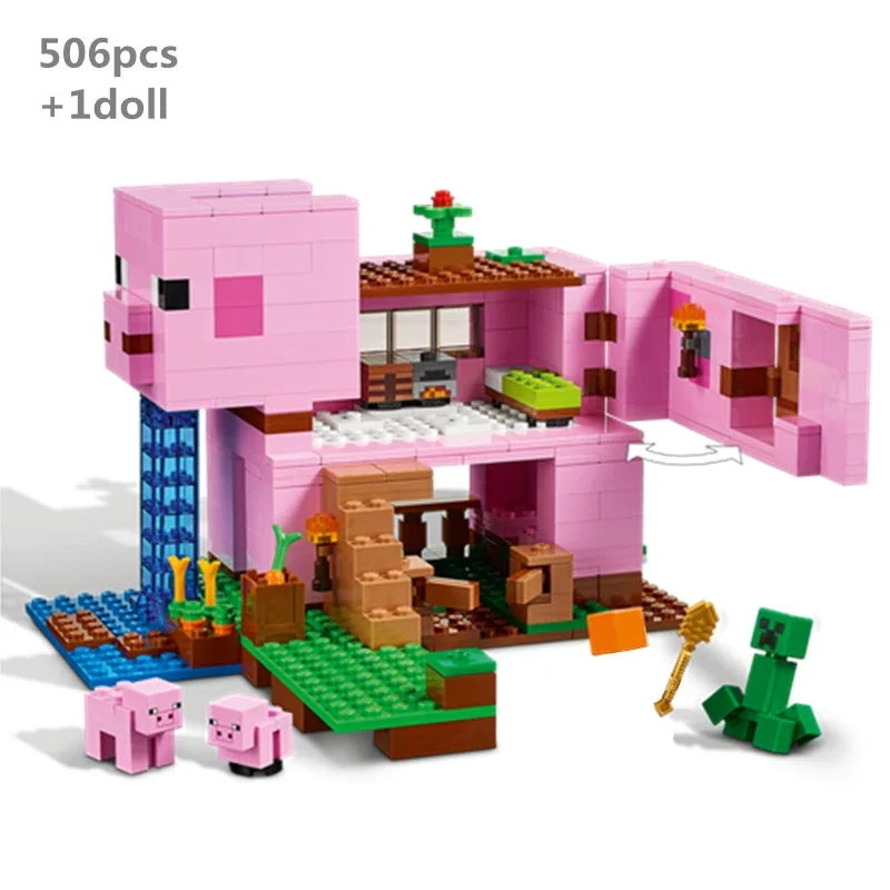 2021 Nový môj svet The Pig House Building Blocks Adventure Game Classic Model Súpravy tehly detské hračky pre deti vianočné darčeky