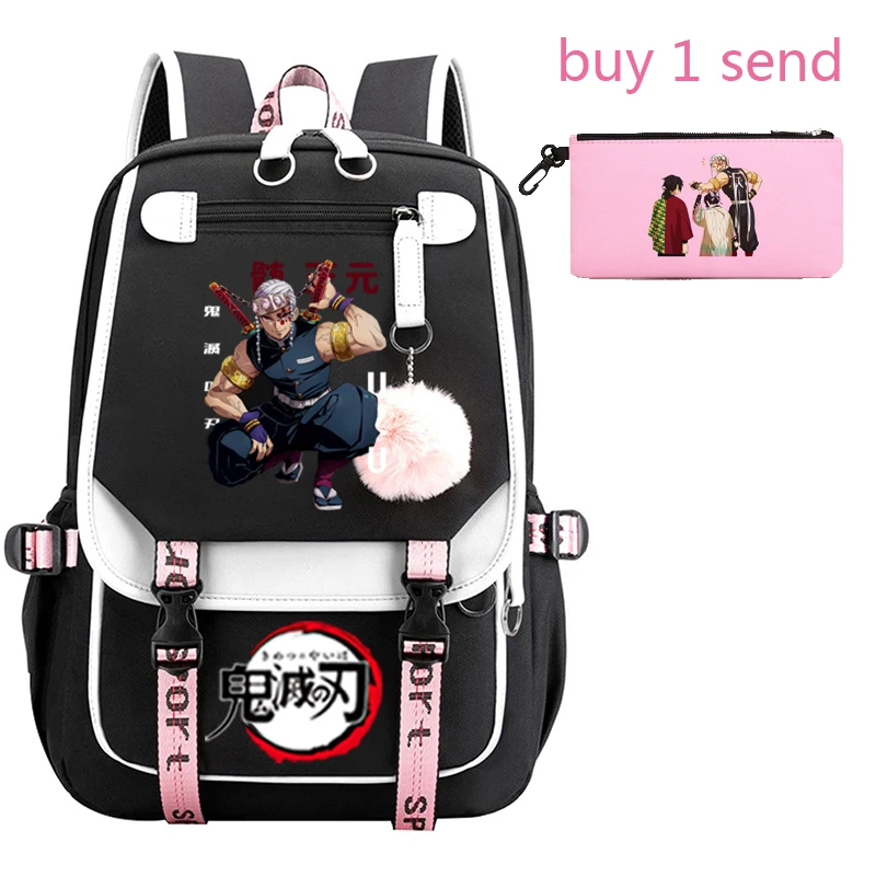 2022 DEMON SLAYER DETSKÁ SCHOOL BAG s vlasovou loptou pre tínedžerov a dievčat USB batoh
