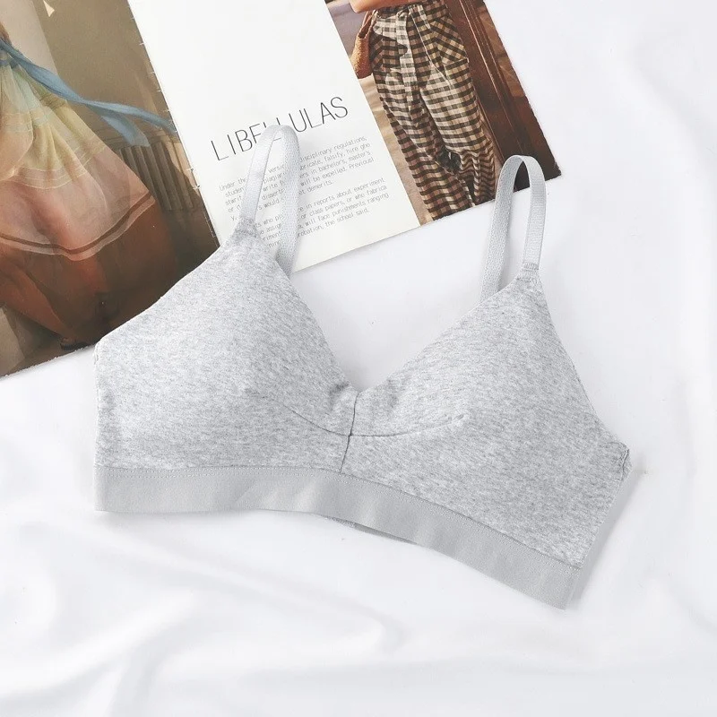 2022 Jarné a letné dievčatá živé roztomilé mäkké a pohodlné nastaviteľné podprsenky s mäkkou pleti, oceľový prsteň Cotton Underwear