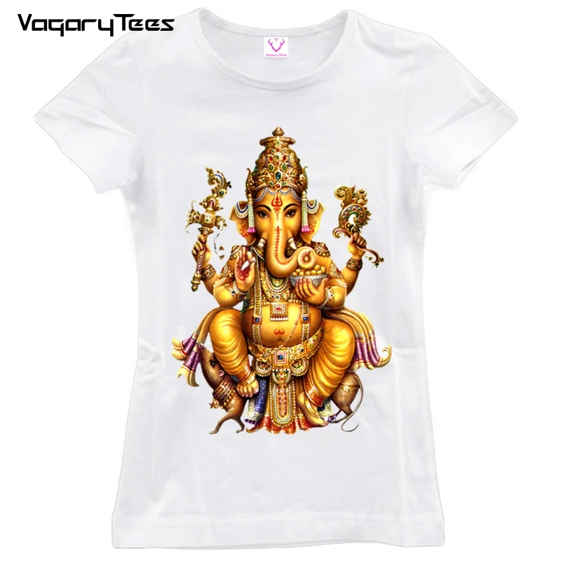 2022 letný hinduistický boh tričko Ženy s krátkym rukávom O-krk India Ganesha Tshirt Shiva The God Top Tee