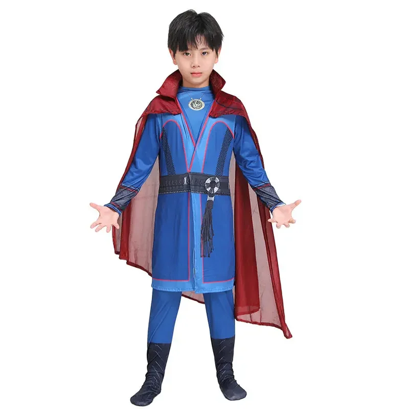 2022 New Cossky Kids Kids Doctor Doctor Strange superhrdina cosplay kostýmy chlapci nohavice Top plášť Halloween oblečenie SX9768