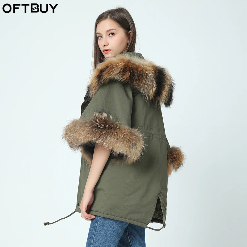 2022 Nová zimná bunda Coat Women Parka Jeseň zimná mývala veľké kožušinové obojky s kapucňou