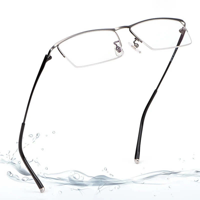 2022 Noví muži Pure Titanium IP Elektronické pokovovanie vysokokvalitné obchodný štýl napoly Rimless Super Light vážený hladký materiál