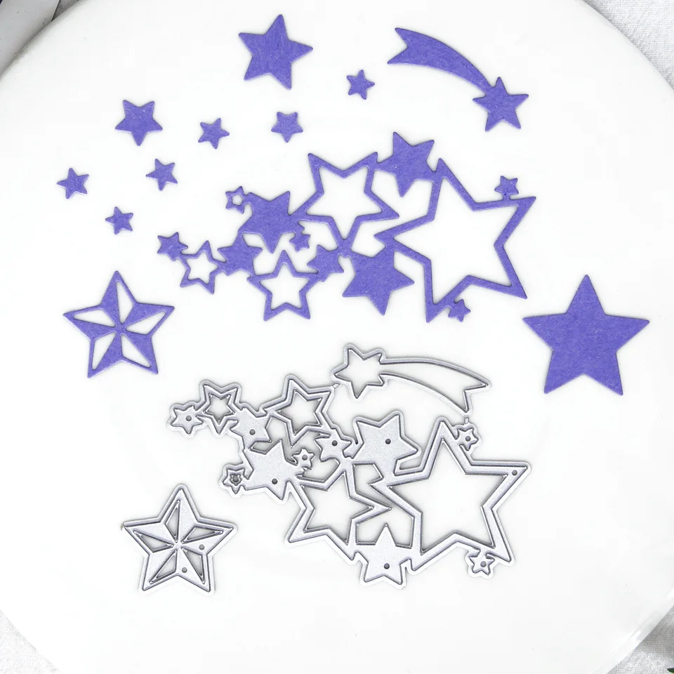 2022 Nový meteor päť špicatých hviezdnych kovových rezov Dies DIY Scrapbooking Ropappart Photo remeslá šablóna šablón