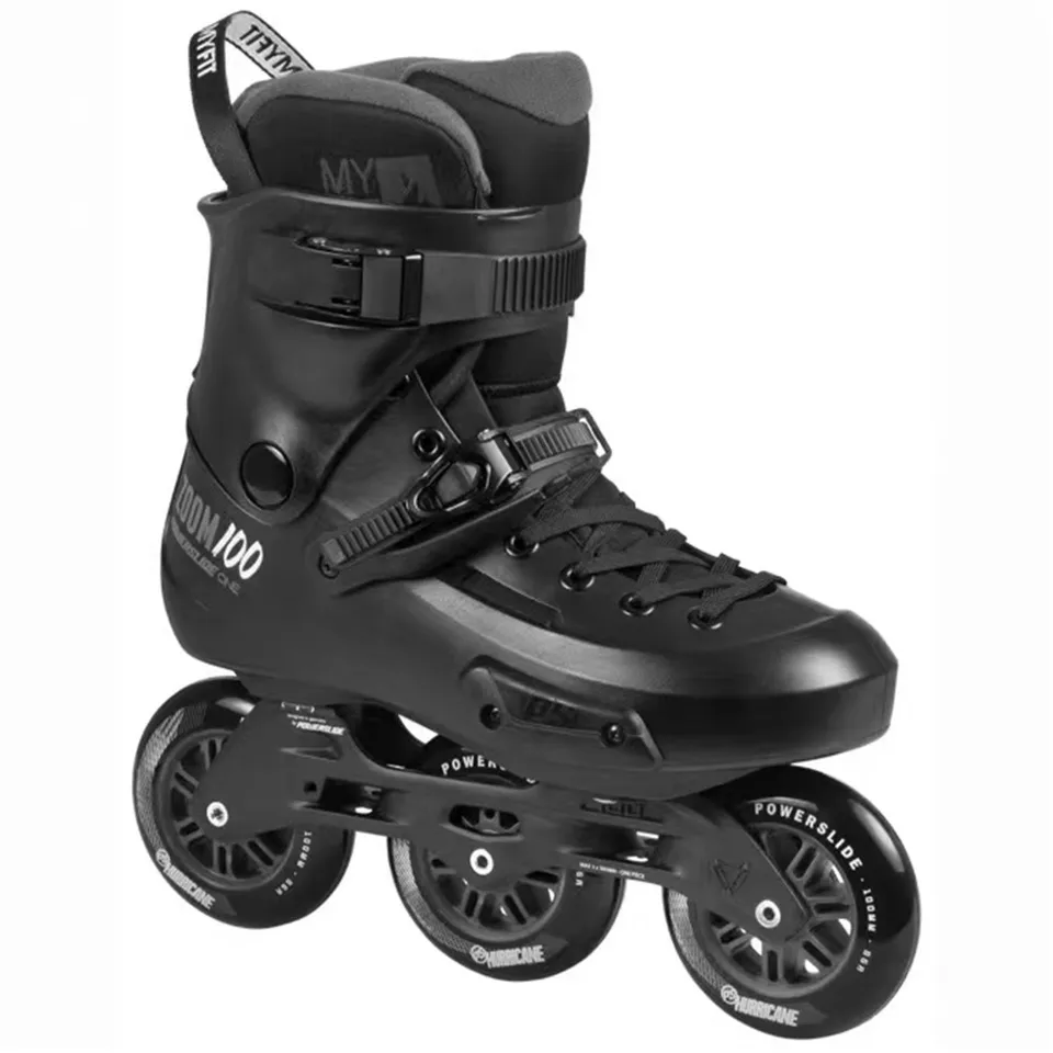 2022 Original Powerslide Zoom Pro Black 100 Trinity Frame Inline Skates 3*100 mm pouličné závodné korčule topánky Roller korčuľovanie Parámy