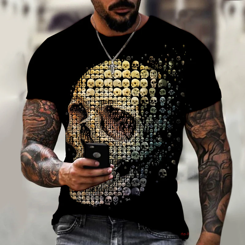 2022 Značka Skull Rose Romantický 3D tlačený pánsky a dámsky tričko vysokokvalitný Lycra Polyester