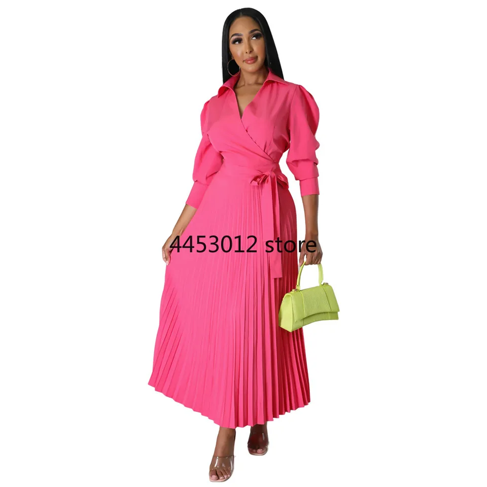 2023 Africké šaty pre ženy jesenné elegantné africké s dlhým rukávom v krku s dlhým šatám maxi šaty maxi šaty Dashiki African Clothing