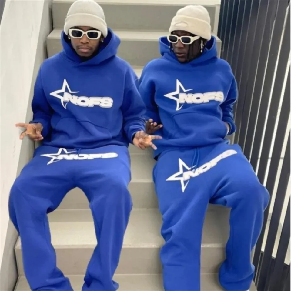 2023 Americký štýl módny módny trendy nofsletter tlač Pánsky športový oblek hip hop streetwear lesta-fit pár outfit