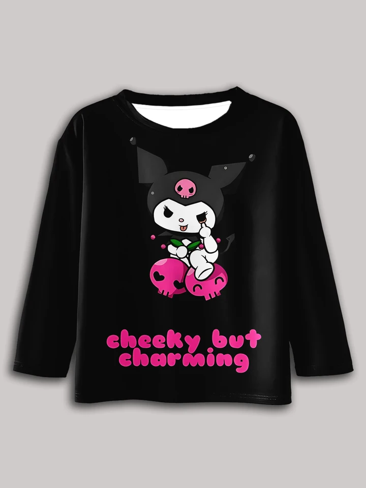 2023 Anime karikatúra Summer Kuromi 3D Tlače Detské tričko Tričko s dlhým rukávom Jarné jesenné oblečenie Príležitostné okrúhly krk chlapci a dievčatá vrcholy