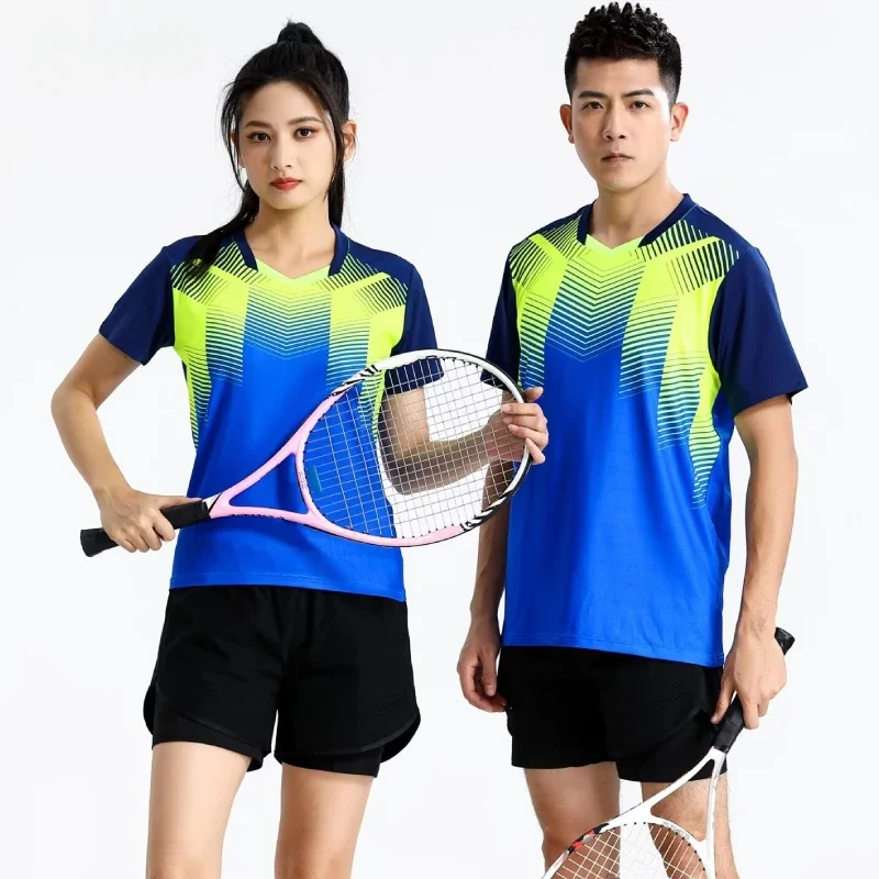 2023 badminton tenisové košele Pánske dámske tričká s rýchlym sušením ping pong tričko 3D tlačené rukávy priedušný dres