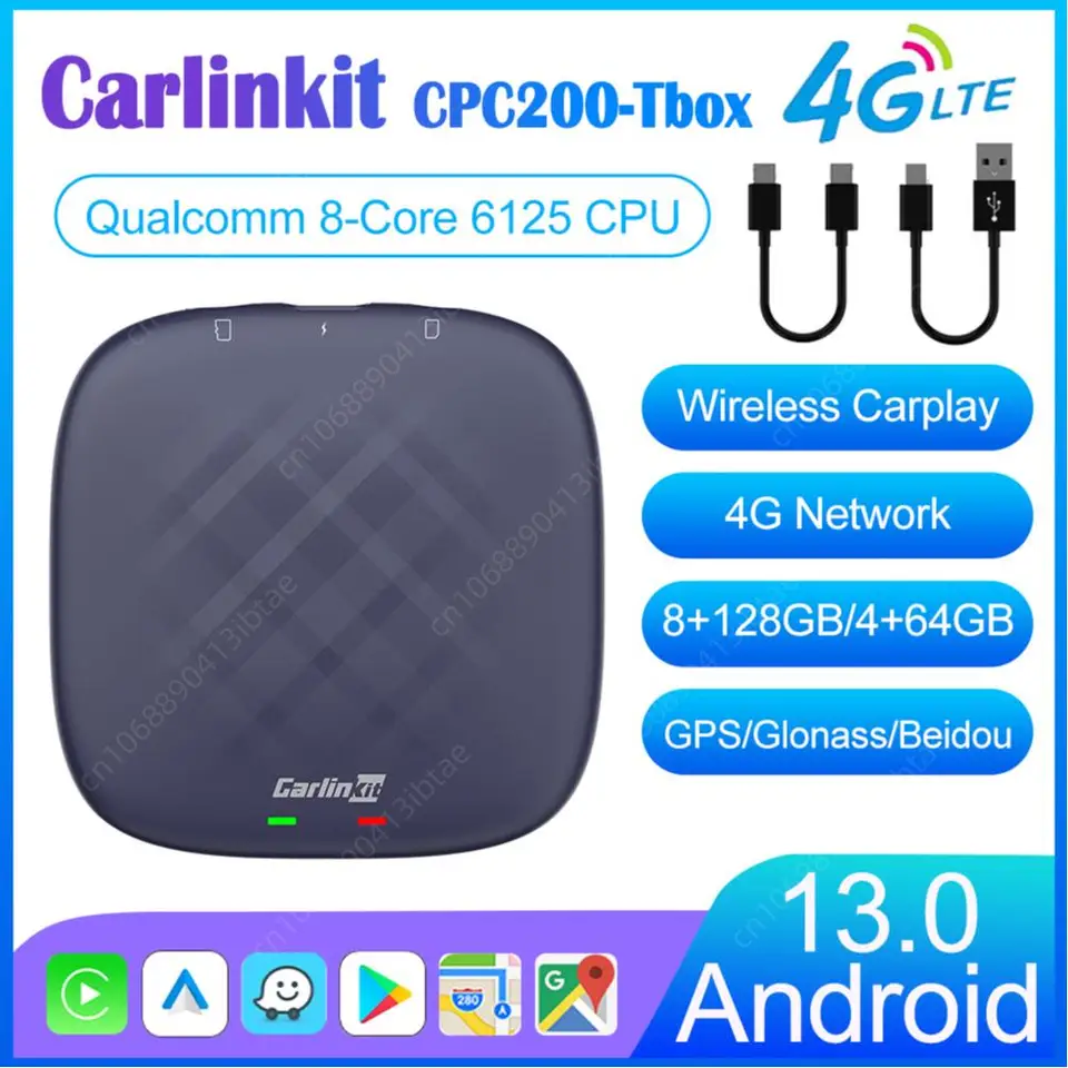 2023 CarLinkit CPC200-Tbox Plus CarPlay AI Box Android 13 8+128 GB/4+64 GB QCM6125 8-Core Wireless TV Auto 4G LTE Bluetooth Modul