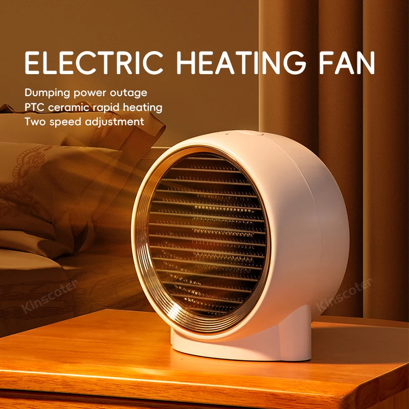 2023 Dizajn Teplý ventilátor Prenosný 220V AC Ohrievač keramika PTC Bezpečný tichý teplejší na jeseň zimná domáca stolná spálňa