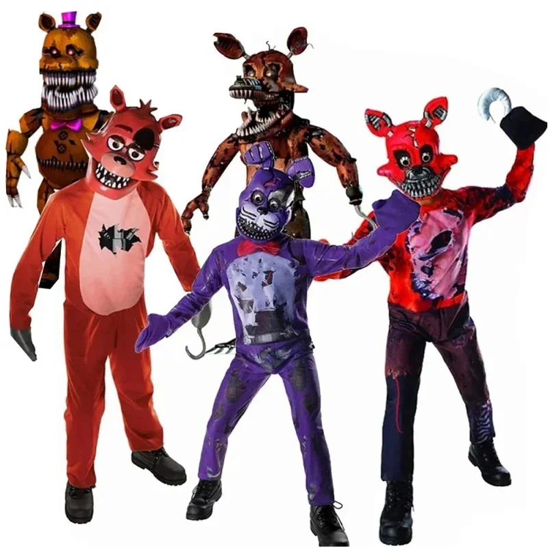 2023 FNAF Freddyed kostým KID KID Dieťa FREDY SUPERHERO Boys Dievčatá vtipné párty COSPLAY HALLOWEEN KARNIVE SPUE SUNCSUIT 3-14T