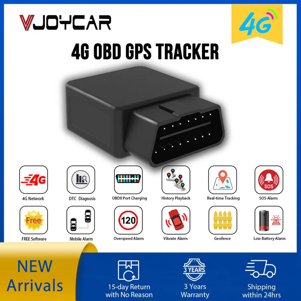 2023 Inovácia Real 4G LTE GPS Tracker CAR OBD Locator OBDII Tracking Vibrácia Alarm Alarm Geo-fence Real Time Tracking