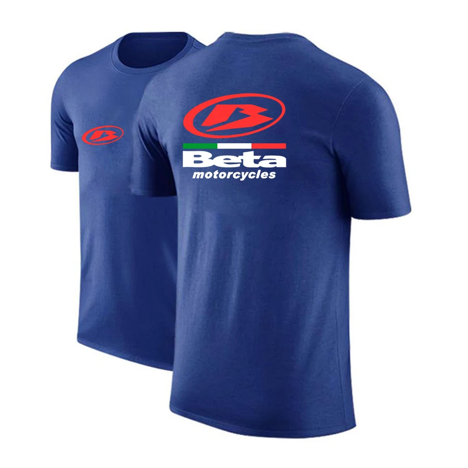 2023 leto Nové beta závodné motocykle motocyklové logo tlač Classic Fashion Tričko mužské mužstvo Solid Color Sport Casual Short Rucked
