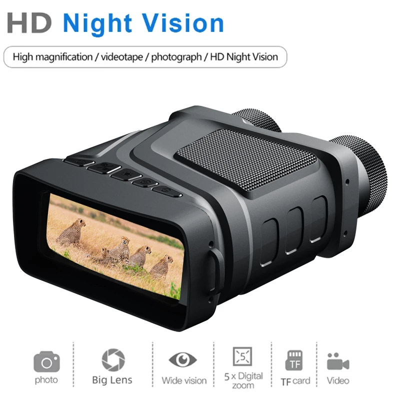 2023 Najnovší ďalekohľad Night Vision Device R12 Infračervené 1080p HD 5X Digital Zoom Hunting Telescope Outdoor Day Night Dual Použitie duálne